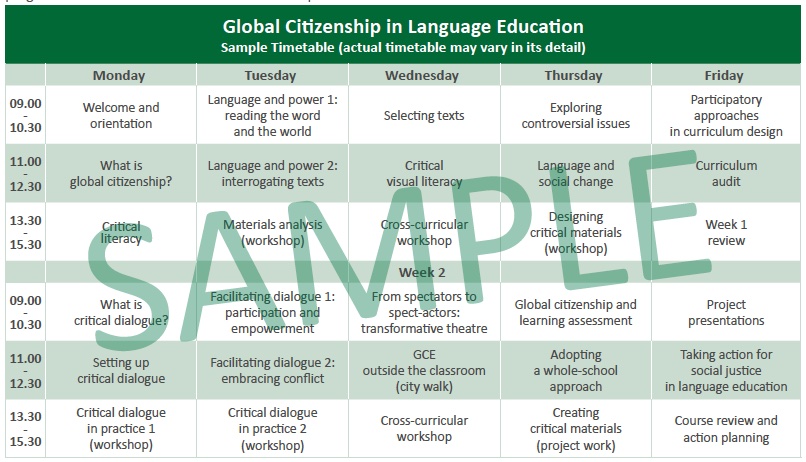 Sample Timetable