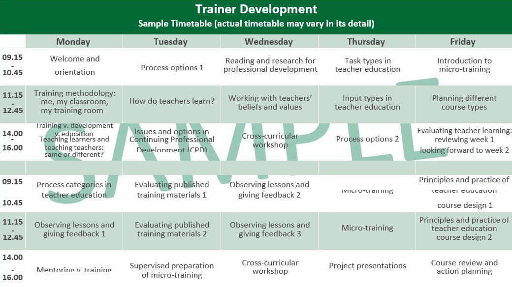 Sample Timetable