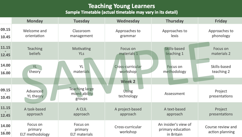 Sample Timetable